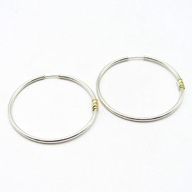 AROS ARGOLLA 37MM CON UN APLIQUE /PLATA Y ORO