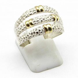 ANILLO RUGOSO TRIPLE CALADO /PLATA.C.O