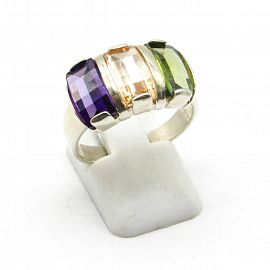 ANILLO BAGUETTES BOMBE *3 /PLATA