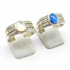 ANILLO CUBICS CENTRO OVAL CALADO 2512 /PLATA