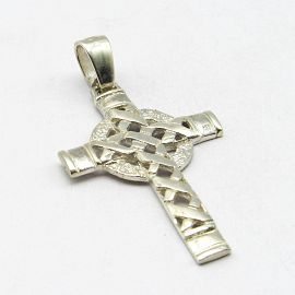 DIJE CRUZ CALADA 28x45MM /PLATA 