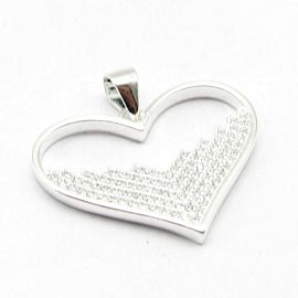 DIJE CORAZON CON CUBIC /PLATA