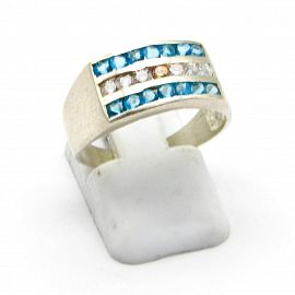 ANILLO BANDERA CUBICS /PLATA