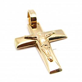 DIJE CRUZ CRISTO ENCAMISADA 17x22MM /O.ROJO