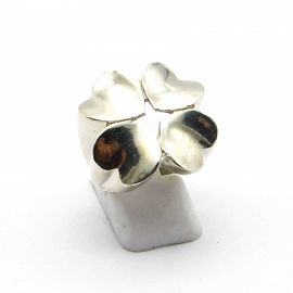 ANILLO TREBOL CORAZONES /PLATA 