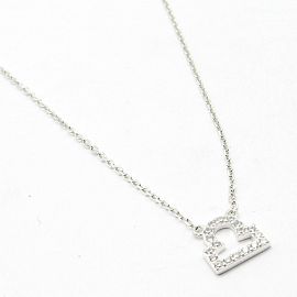 COLLAR DIJE CRISTAL LIBRA /PLATA