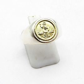 ANILLO SAN EXPEDITO 12MM /PLATA Y ORO