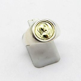 ANILLO VIRGEN NIÑA 12MM /PLATA Y ORO