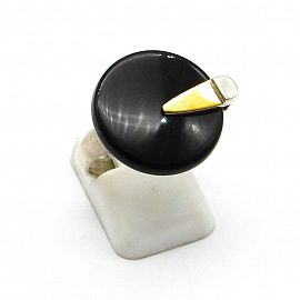 ANILLO ONIX /PLATA Y ORO