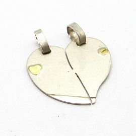 MEDALLA COMPROMISO CORAZON APLIQUE APLIQUES 20MM /PLATA Y ORO