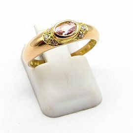 ANILLO FRENTE CUBICS OVAL /O.ROJO