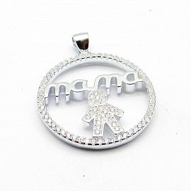 DIJE MAMA NENE CRISTALES /PLATA