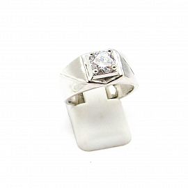 ANILLOS CENTRO CUBIC CUADRADO / PLATA
