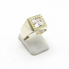 ANILLO CUBIC GUARDA /PLATA Y ORO