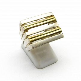 ANILLO CUADRADO CALADO /PLATA Y ORO
