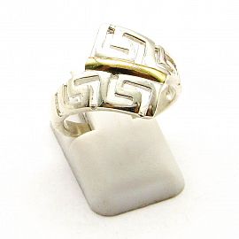 ANILLO GUARDA CALADA ESCALONADO /PLATA Y ORO