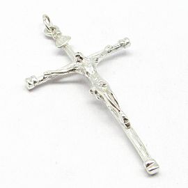 DIJE CRUZ PALO CRISTO 30x50MM /PLATA