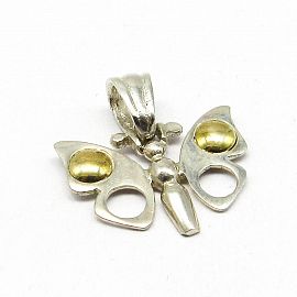 DIJE MARIPOSA 20MM /PLATA Y ORO