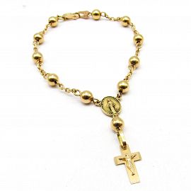 PULSERA DENARIO BOLA 5MM /O.ROJO