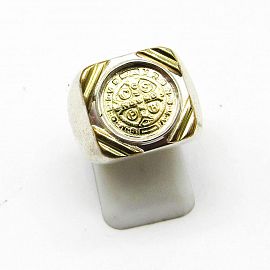 ANILLO SAN BENITO 16MM / PLATA Y ORO