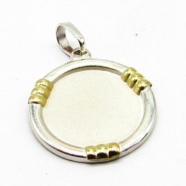 MEDALLA VIROLA 20MM / PLATA Y ORO