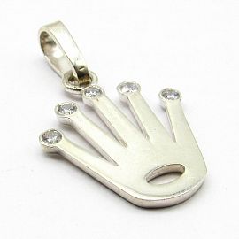 DIJE CORONA CUBIC / PLATA