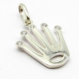 DIJE CORONA CUBIC / PLATA