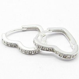 AROS ARGOLLA 14MM CORAZON MEDIO SIN FIN CON CUBIC / PLATA