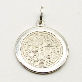 MEDALLA SAN BENITO VIROLA 20MM /PLATA