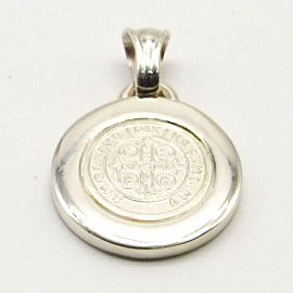 MEDALLA SAN BENITO BORDE ANCHO 20MM /PLATA