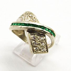 ANILLO ONDAS CRUZADAS CUBICS 2835 /PLATA