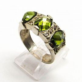 ANILLO PIEDRA OVAL*3 CUBICS /PLATA