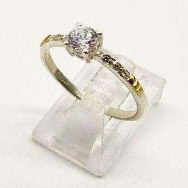 ANILLO CINTILLO CUBIC 5MM GRIFAS*4 3272 /PLATA  Y ORO