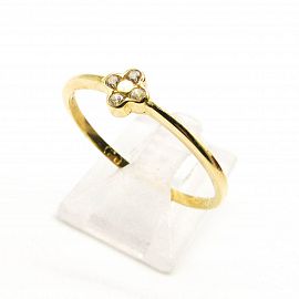 ANILLO CENTRO FLOR CUBICS 3719 /O.AMARILLO