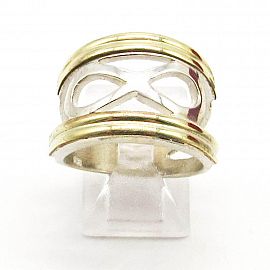 ANILLO INFINITO CALADO /PLATA Y ORO
