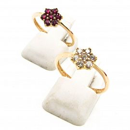 ANILLO ROSETA CUBICS 3721 /O.ROJO