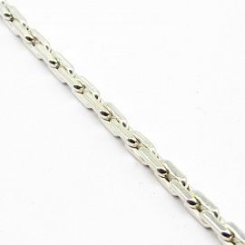 PULSERA FORCET CUADRADA HUECA2 21CM /PLATA