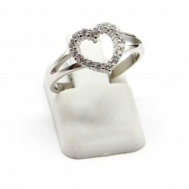 ANILLO CORAZON CUBICS /PLATA