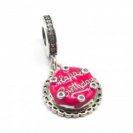DIJE PASTEL CUMPLEAÑOS ESMALTE CHARMS / PLATA