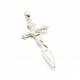DIJE CRUZ TORZADA 20x40MM /PLATA