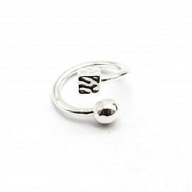 ANILLO BOLA CUADRADO / PLATA