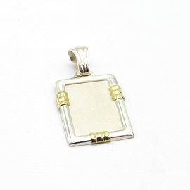 MEDALLA VIROLA 17x22MM / PLATA Y ORO