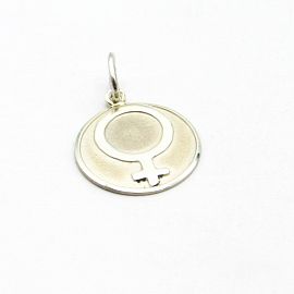 MEDALLA SIMBOLO FEMENINO 15MM /PLATA