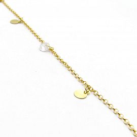 PULSERA MINI ROLO PIEDRA 18CM /O.AMARILLO