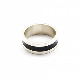 ALIANZA CINTA 8MM ESMALTE /PLATA