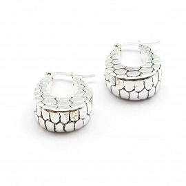 AROS ARGOLLA INFLADA LABRADA /PLATA