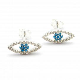 AROS OJO 12MM CUBICS /PLATA