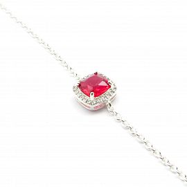 PULSERA CENTRO PIEDRA / ACERO BLANCO