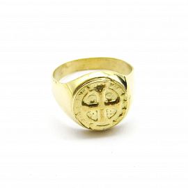 ANILLO SELLO SAN BENITO 12MM /O.AMARILLO