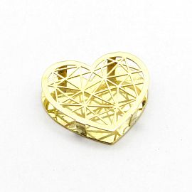 DIJE CORAZON PASANTE CALADO 15MM /O.AMARILLO